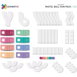 Connetix Magnetische Tegels Knikkerbaan - Pastel - 106st -Speelgoedwinkel p106br contents scaled 1